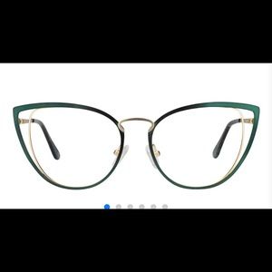 Green and Gold Cat Eye Glasses